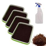 Anirdesh Seed Sprouter Tray with 500gm Coco Peat Microgreens Growing Trays Nursery Tray Seed Germination Tray, Drain Holes for Growing, Bean Sprouts, Cat Grass, Wheat Grass, Mung Beans (4PCs)