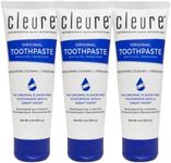 Cleure Original No Fluoride Toothpaste - SLS Free, Mint Free - with Xylitol for Fresh Breath & Helps Whiten - for Kids & Adults - Flavor Free (4oz Tube, Pack of 3)