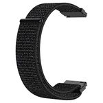 ACM Watch Strap Nylon Soft Loop 20mm compatible with Garmin Forerunner 245 Smartwatch Sports Band Black