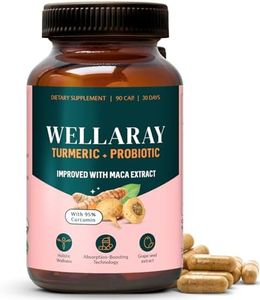 Wellaray Menopause Relief - Probiotics for Women, 68.2 Billion CFU, Turmeric, Maca & Black Cohosh - Supports Gut Health, Hormone Balance, Weight Management, Joint Health, Hot Flash Support,90 Capsules