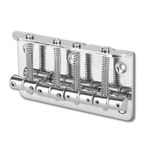 4 String Hardtail Bridge, Bass Bridge Saddles for Fender Precision 4 Saddle Hardtail 80mm Metal Tailpiece Electric Bass Bridge Replacement Accessory(Silver)