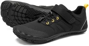 Grand Attack Barefoot Shoes Men Wide Toe Box Zero Drop Men's Trail Running Cross-Trainer Wrestling Boxing Weightlifting Walking Shoes, 5943-2a All Black, 9.5 Wide