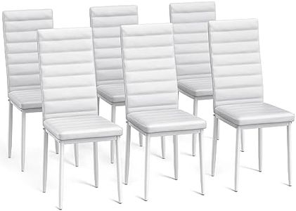 Bealife Set di 6 Sedie da Pranzo, Set di Sedie da Sala da Pranzo per Cucina, Sala da Pranzo, Sedia da Pranzo con Schienale Alto in Ecopelle, Moderno (Bianco - ecopelle, set di 6)