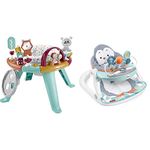 Fisher-Price 3-in-1 Spin & Sort Infant Activity Center Watermelon Mint + Portable Baby Chair Sit-Me-Up Floor Seat with Snack Tray