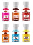 RED CLIFF Edible Oil Candy Color Pink+Red+Brown+Orange+Blue+Yellow -For Candy Melts, Chocolates & Oil based Products | (6x40ml)