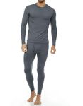 Thermajohn Men's Ultra Soft Thermal Underwear Long Johns Set with Fleece Lined (Large, Charcoal)