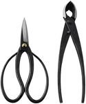 Wazakura Japanese Bonsai Tool Set MADE IN JAPAN, Bonsai Scissors 7inch(180mm) + Concave Branch Cutter 8inch(200mm), Essential Starter Kit