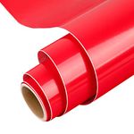 Permanent Vinyl for Cricut, 12" x 5 Ft Red Permanent Vinyl Roll for Cricut, Silhouette & Cameo, Vinyl for Mug, Cup, Window & Home Decal, and other DIY projects