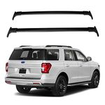 ROKIOTOEX Roof Rack Crossbars fits 2018-2024 for-d Expedition Low Profile Raised Side Rail Cross Bars Cargo Bag Luggage Carrier Aluminum Black