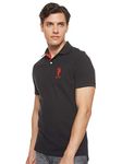 U.S. Polo Assn. Men's Short-Sleeve Polo Shirt with Applique, Black, Medium