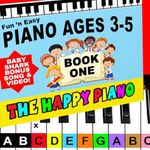 The HAPPY PIANO PRESCHOOLERS Book & Color-Coded Stickers KIT. SO EASY-to-FOLLOW. Kids Toddlers AGES 3-5. Beginner music book, BABY SHARK lesson video, FREE Book 2 (digital) 10K+ taught since 2006!