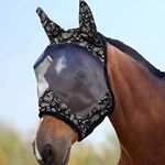 Harrison Howard CareMaster Horse Fly Mask Standard with Ears UV Protection for Horse-Paisley Wave(M; Cob)