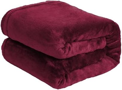 H HANSEL HOME Manta Grande para Sofá Extrasuave Microfibra, Manta Sofa Franela, Manta Polar para Cama, para Toda Estación - Rojo, 160x220cm