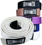 RMBR Club 100% Hemp Jiu Jitsu Gi Belt | BJJ Sized A1, A2, A3, A4, A5 for Men and Women (White, A3)