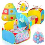 Kids Play Tent with 50 Balls,5 in 1 Pop Up Play Tunnel for Kid Toddler,Foldable Pop Up Tents with Carry Bag,Outdoor Playhouse with Crawling Toys & Ball Pits | Target Game with 6 Dart Balls