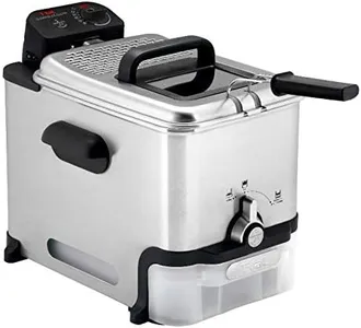 T-fal 3.5L Deep Fryer with Oil Filtration System: 1700W Stainless Steel Fryer, Dishwasher Safe Parts, Digital Timer, Adjustable Temperature Control for Perfect Golden Crispy Results