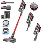 40000Pa/500W/60min Cordless Vacuum Cleaner, Cordless Vacuum with LED Display, 7-Level Cyclone Filtration, Anti-Tangle Roller Brush, 1.5L, 7-in-1 Vacuum Cleaner for Hard Floors/Carpets/Pet Hair