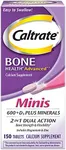 Caltrate Minis 600 Plus D3 Plus Minerals Calcium and Vitamin D Supplement Tablets, Bone Health and Mineral Supplement for Adults - 150 Count