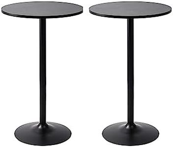 Pearington Santina 2 Pack Round Bar and Pub Table, Black