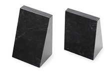 Fox Run Triangular 100% Natural Polished Black Marble Bookends, 4 x 3 x 6 inches