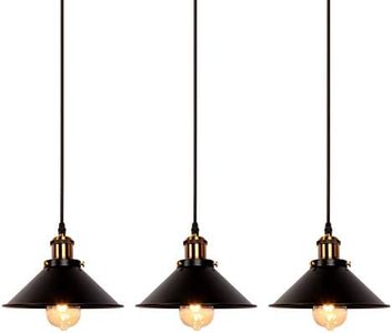 Newrays Industrial Retro Black Iron Kitchen Restaurant Bar Balcony Hanging Pendant Light (3 Pack)