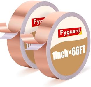 2 Rolls Copper Foil Tape 1Inch × 130Ft Total Conductive Adhesive Copper Tape, Double Sided Foil Tape for Stained Glass Guitar EMI Shielding Electrical Repair Grounding Paper Circuits