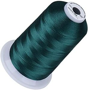 Simthread 5500Yds Embroidery Thread, 5000M High-Yardage 40WT 100% Polyester Thread – 170+ Vivid Colors, High-Speed Rated – Compatible with Brother, Singer, Janome & More - Deep Green 808