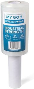 1 Pack 5" Stretch Wrap Rolls, 500ft Industrial Strength with Handle, 80 Gauge, Clear Plastic Shrink Film for Moving, Packing, Pallets, Self-Adhering Heavy Duty Wrap Durable Cling for Secure Packaging
