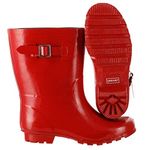 Jileon Mid Calf Rain Boots | Specially Designed For Wide Feet, Ankles & Calves | Half Height Wide Calf Rain Boots for Plus Size Women | 100% Waterproof Wide Calf Rain Boots - Mid Calf