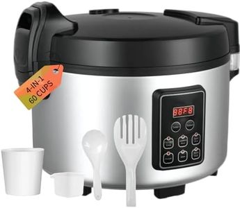 DAZITN Commercial Rice Cooker 60 CUPS (Cooked Rice)& Food Warmer | 13L/13.8Qt Extra Large Multifunctional Rice Cooker | 1350W Fast Cooking with Time Display & CookingTime Preset|Restaurant/ Company Canteen Use