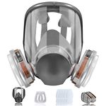 18 In 1 Gas Mask Full Face Respirator Mask, Masque Peinture Cover, Paint Mask with Double Respirator Cartridge For Paint Spray Chemical Organic Gas Woodworking