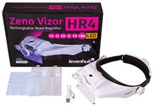 Levenhuk Zeno Vizor HR4 Head Rechargeable Magnifier – Handsfree Magnifying Glasses with Light and 5 Interchangeable Lenses with 1.5-8x Magnification