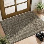 COSY HOMEER Nonslip Door Mat for Indoor, Absorbent Dirt Trapper Front Entryway Door Mat, 100% Polyester Welcome Entrance Mat Rug Modern Style, 50 x 80 cm, Light Brown