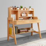 Solid Rubber Wood Kids Desk with Bo