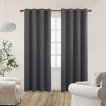 Deconovo Blackout Curtains 2 Panels 84 Inches Long, 55 Inch Wide Dark Grey Room Darkening Curtains with Grommet, Thermal Insulated Window Curtains for Living Room, 55W x 84L Inch, Set of 2