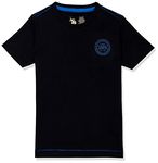 U.S. POLO ASSN. Regular Boy's Ribbed Neck Cotton IKEA T-Shirt - Pack of 1 (Black, M)