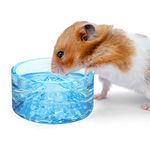 Niteangel Hamster Feeding & Water Bowls- Mount Fuji Series Glass Drinking Bowls for Dwarf Syrian Hamsters Gerbils Mice Rats or Other Similar-Sized Small Pets