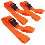 LINE2design Backboard Spine Board Straps - 5' Disposable Securing Straps with Loop Ends - Emergency Medical Board Adjustable Strap with Plastic Quick Safety Straps Release Buckle - Orange - Pack of 3