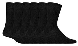 Gentle Grip - Mens 6 pairs of Diabetic Sock with Honey Comb Top and Hand linked Toe Seams - 6-11 UK 39-45 Eur, Black, 6-11 UK 39-45 eur