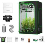 VIVOSUN GIY 4x4 ft. Grow Tent Complete System, Grow Tent Kit Complete with 6 Inch Inline Fan Package, VS4000 LED Grow Light, Temperature Humidity Monitor, Netting, Grow Bags, Pruning Shear and Timer