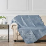 Greenland Home Throw Blanket, Dutch Velvet, Microfiber, Spa Blue, 50 W x 60 L