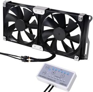 Uueego 5.5"(140mm) 12V RV Ventilation Cooling Fan for Fridge Vent and Ventilation Grille, RV Fridge Ventilation Cooling Fan, IP65 Waterproof, Include Speed Controller