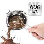 Double Boiler - 600ML Stainless Steel Melting Pot with Heat Resistant Handle, COHOOP 304（18/8）Large Baking Tools for Melting Chocolate, Butter, Candy and Candle