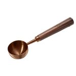 Gonzone Vintage Coffee Measuring Spoon - 304 Stainless Steel, Coffee Scoop，10g Capacity, Walnut Handle - Perfect for Coffee, Tea, and More (Rose Gold)