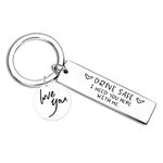 Grekywin Drive Safe Keychain I Need You Here with Me Keychain for Boyfriend Girlfriend Husband Dad or Valentine's Day Gifts (Silver) Style 1, Silver, Medium