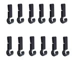 12 Pieces Headlamps Clips Non-slip Hard Hat Light Clips Easy Fit Helmet Clip Used for Running Camping Fishing Cycling Hiking Construction, Black, S