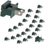 Aniai (25) Pack Vampire Plug, Slip and Slide Plug Add,Extension Cord Ends Male and Female, Replacement Electrical Plug 2 Prong, SPT-1 Wire (spt1 Male, Green)