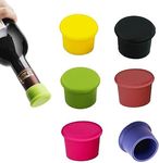 6 Pcs Silicone Bottle Caps Reusable Leak-Proof Seal to Keep Fresh Wine Bottle Stoppers for Wine Beer Champagne Stopper Cap Wine Bottle Cap for Hiking Camping Picnic