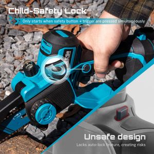 SEESII Cordless Mini Chainsaw Set – 8" & 6" Brushless, 2x 3000mAh, Tool-Free, Oiler