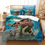 FRECASA Moana Bedding Sets 3D Printed Maui Tropical Duvet Cover Set Super Soft Microfiber 2 Pieces(1 Duvet Cover & 1 Pillow Sham)